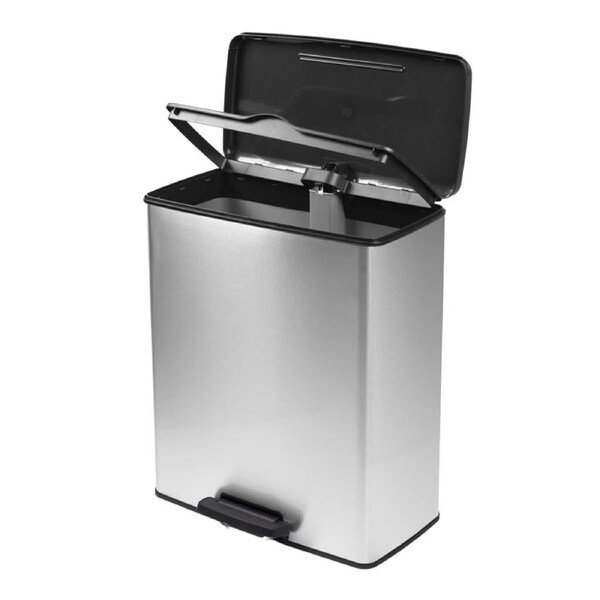 Curver Deco Pedal Bin - 65L - Steel Look