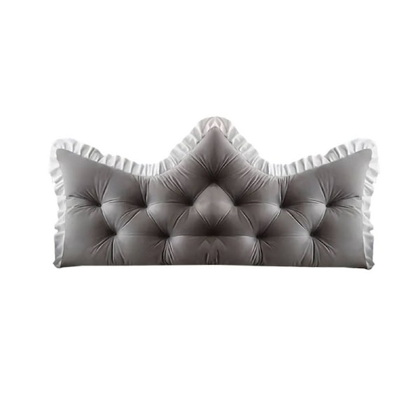 SOGA 150cm Crown Pillow Tufted Grey Headboard Cushion for Bed