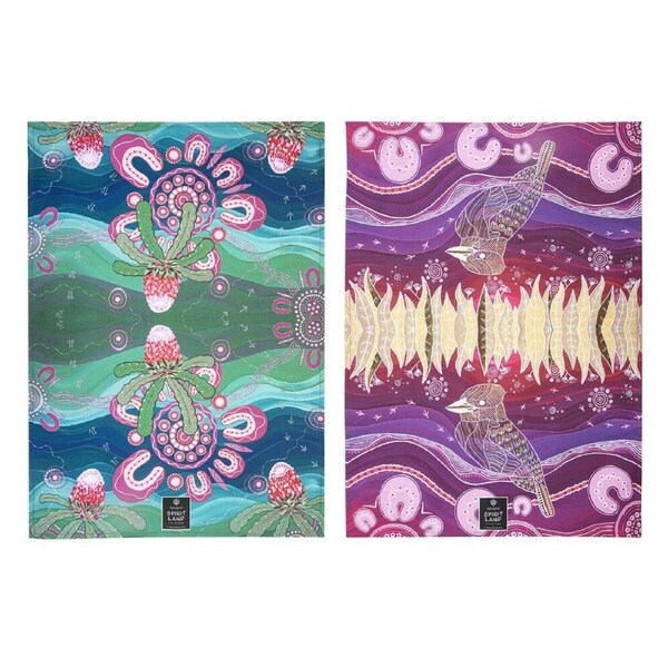 2pc Ashdene Spirit Land Beauty Kooka Cleaning Kitchen Towel Dishcloth 70x50cm