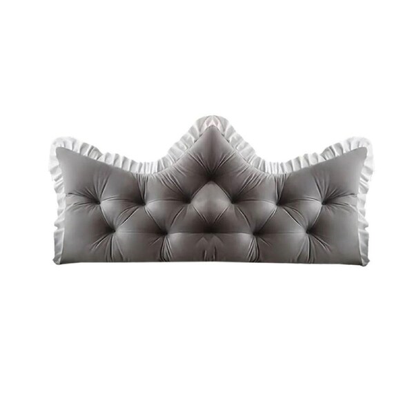 SOGA 120cm Crown Pillow Tufted Grey Headboard Cushion for Bed