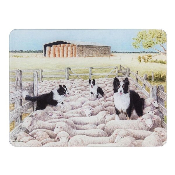 Ashdene Working Dogs Sheep Yard Kitchen Table Mat Surface Protector 30x40cm