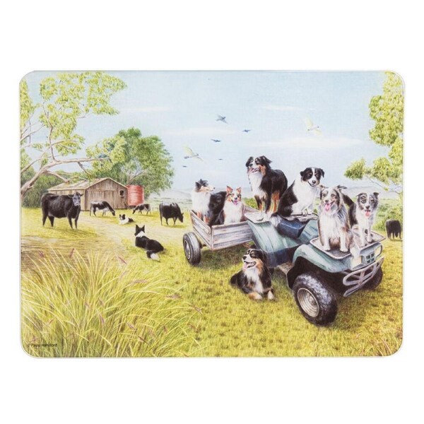Ashdene Working Dogs Quad Bike Kitchen Table Mat Surface Protector 30x40cm