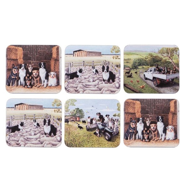 6pc Ashdene Working Dogs Cup Mug Kitchen Drinks Coaster 11x9.7cm