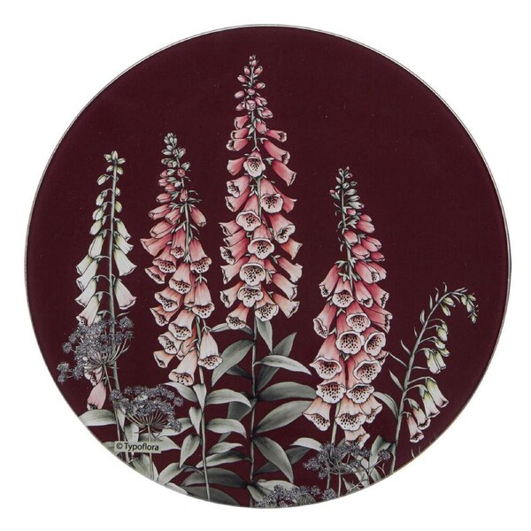 Ashdene Secret Garden Round Kitchen Table Mat Surface Protector 30x30cm Maroon