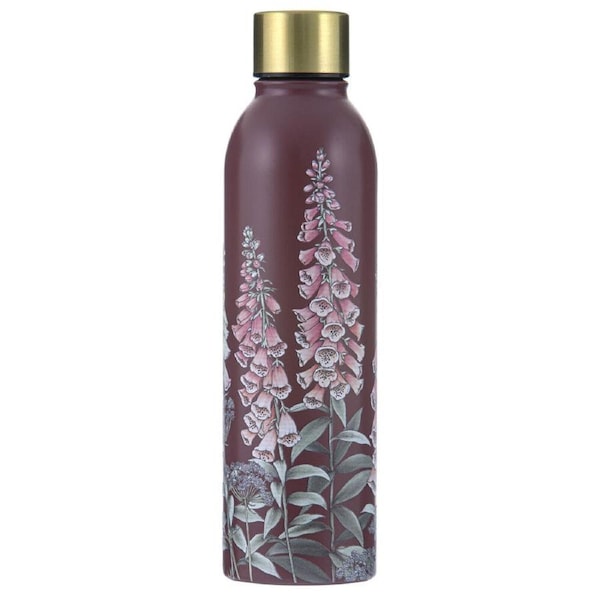 Ashdene Secret Garden Stainless Steel Drink Bottle Tumbler 500ml Maroon