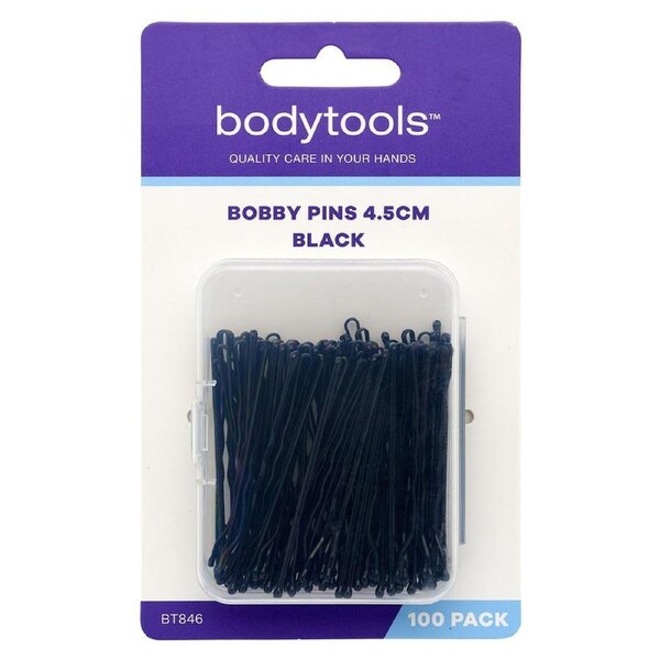 Bodytools Bobby Pins Black 4.5cm - 100 Pack