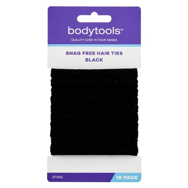 Bodytools Snag Free Hair Ties Black 10 Pack