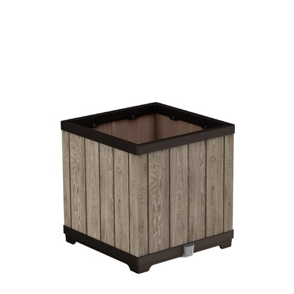 Keter Signature Square Planter- Ashwood Look