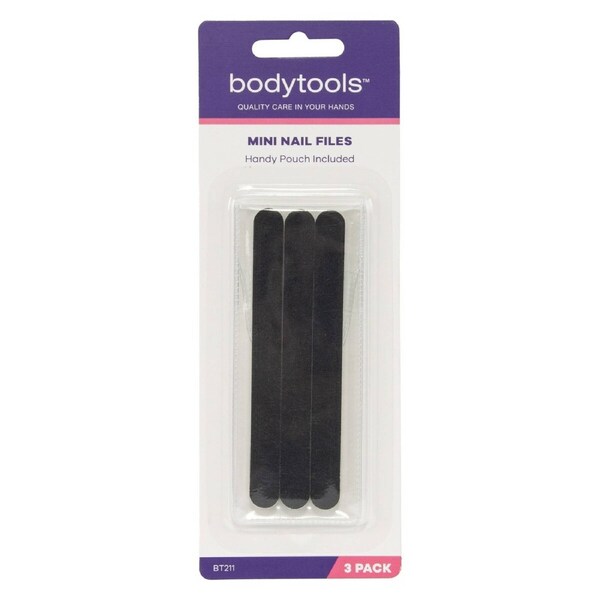 Bodytools Mini Emery Boards With Pouch 3 Pack