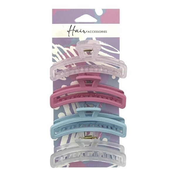 Hair Clips - Hair Claw - Hair Accessories - Melrose Women's 10cm - Curve Pastel Mix Styling