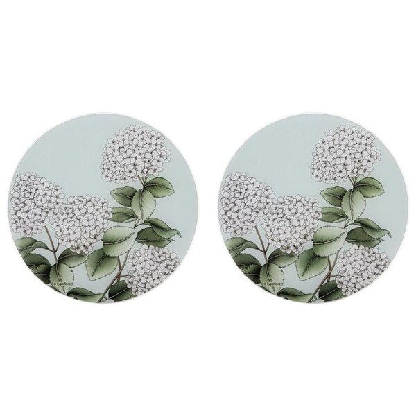 2PK Ashdene Secret Garden Round Kitchen Table Mat Surface Protector 30x30cm Mint