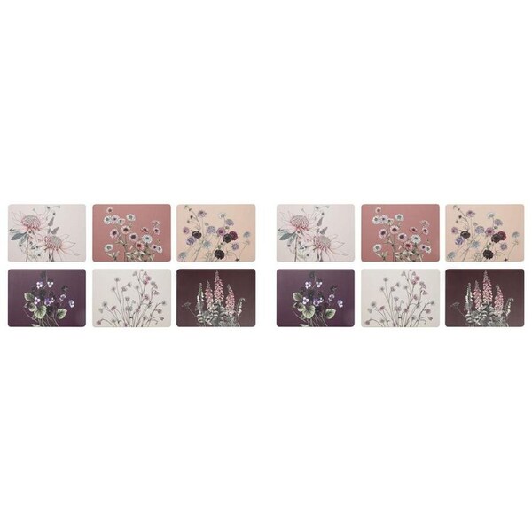 2x 6pc Ashdene Secret Garden Kitchen Dining Table Placemat 29x21.5cm Pink