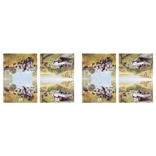 2x 2pc Ashdene Working Dogs Vehicle Cleaning Kitchen Towel Dishcloth 70x50cm