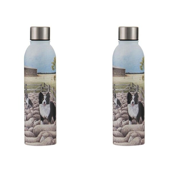 2PK Ashdene Working Dogs Sheep Yard Stainless Steel Drink Bottle Tumbler 500ml