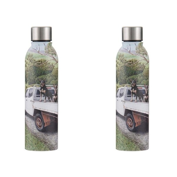 2PK Ashdene Working Dogs Ute Stainless Steel Drink Bottle Tumbler 500ml