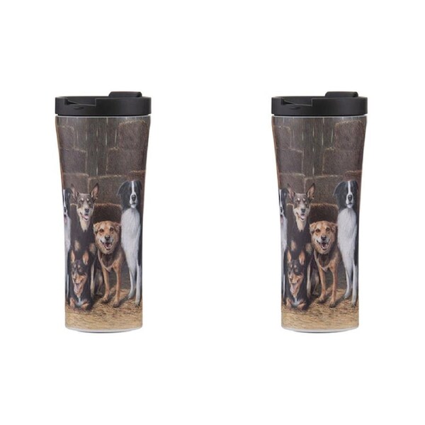 2PK Ashdene Working Dogs Hay Shed Stainless Steel Drink Travel Mug Tumbler 500ml