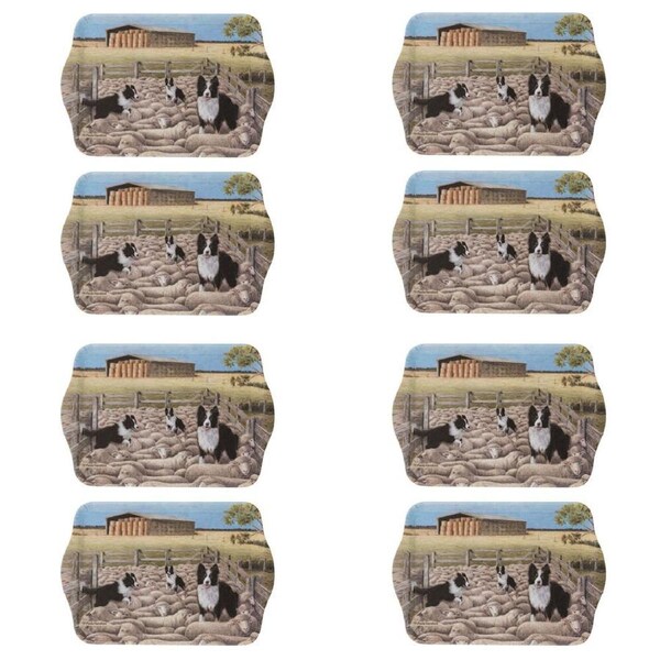 4x 2pc Ashdene Working Dogs Sheep Yard Scatter Tray Trinket Organiser 21x14.2cm