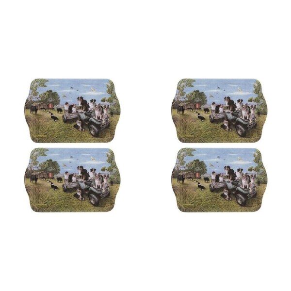 2x 2pc Ashdene Working Dogs Quad Bike Scatter Tray Trinket Organiser 21x14.2cm