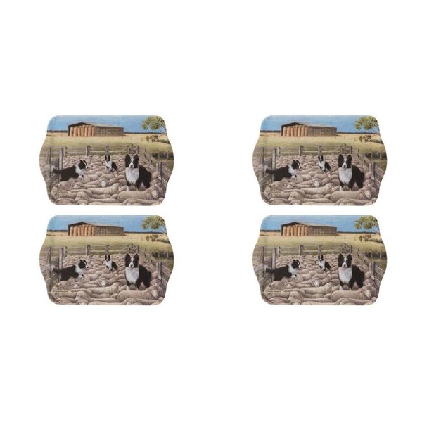2x 2pc Ashdene Working Dogs Sheep Yard Scatter Tray Trinket Organiser 21x14.2cm