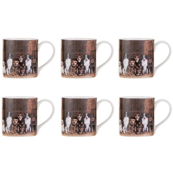 6PK Ashdene Working Dogs Hay Shed New Bone China Coffee Tea Drinking Mug 380ml