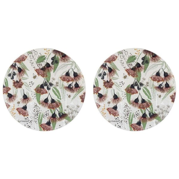 2PK Ashdene Trudy's Garden Prins Round Kitchen Mat Surface Protector 30cm Silver