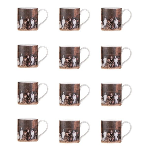 12PK Ashdene Working Dogs Hay Shed New Bone China Coffee Tea Drinking Mug 380ml