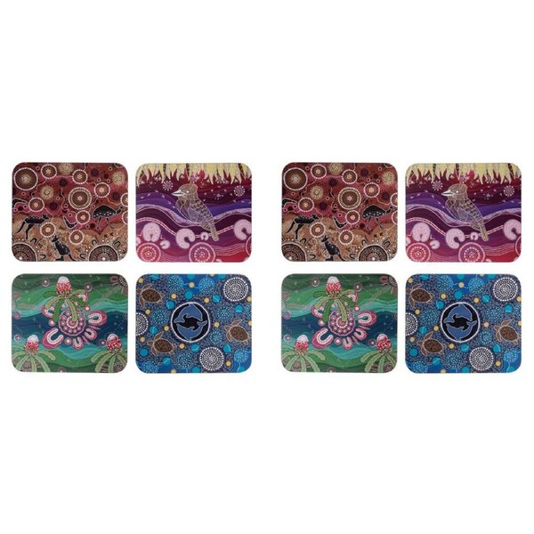2x 4pc Ashdene Spirit Land Cup Mug Kitchen Drinks Coaster 11x9.7cm