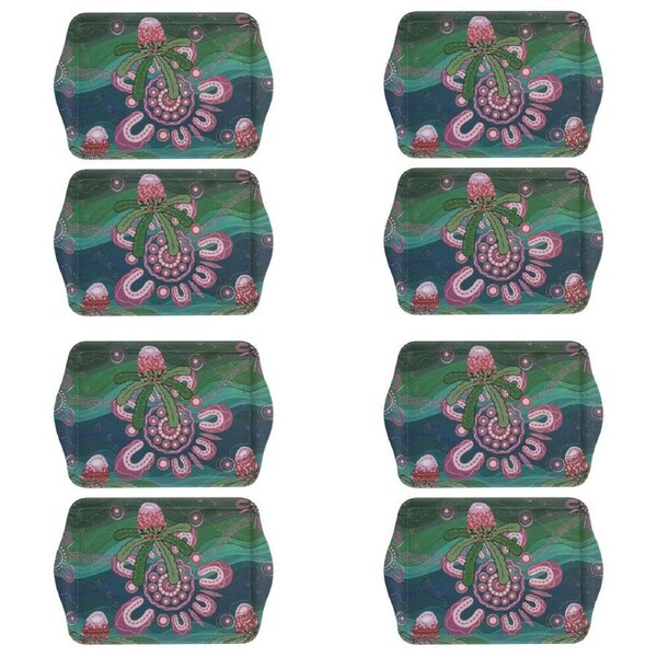 4x 2pc Ashdene Spirit Land Beauty In Country Scatter Serving Tray 21x14.2cm