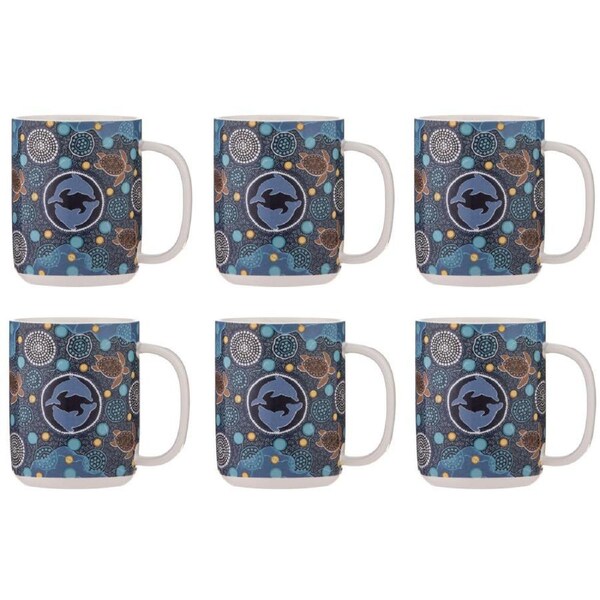6PK Ashdene Spirit Land Harmony In The Waters New Bone China Drinking Mug 400ml