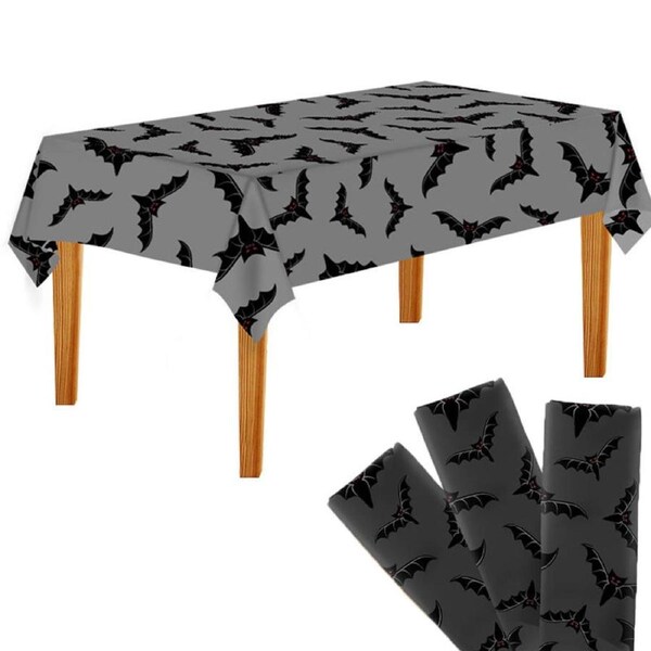 Nevenka 3 Pcs Halloween Disposable Tablecloth Plastic for Party Decoration-4