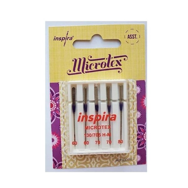 Inspira Sewing Machine Microtex 60,70,80 Needles Pack of 5