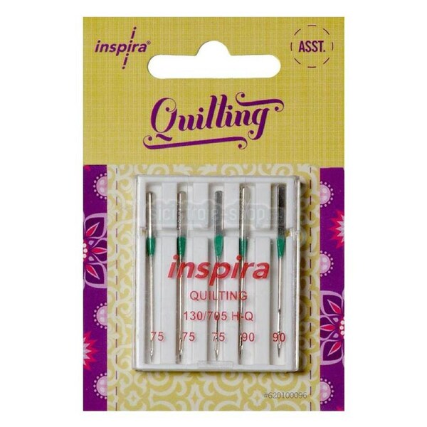 Inspira Sewing Machine Quilting Assort 75 and 90 Needles Pack of 5