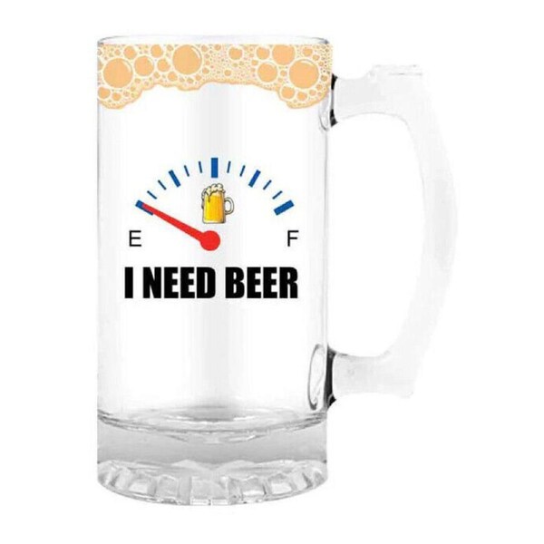 Landmark Beer Stein I Need Beer Odometer Drinking Glass