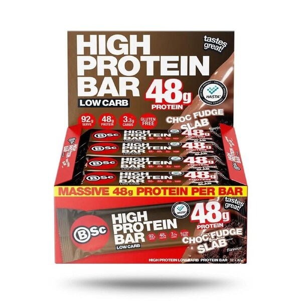 BSc High Protein Low Carb Bar Choc Fudge Box 12 x 92g