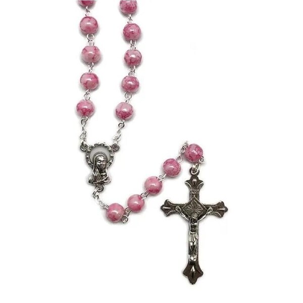 Rosary Beads - Glass Pink