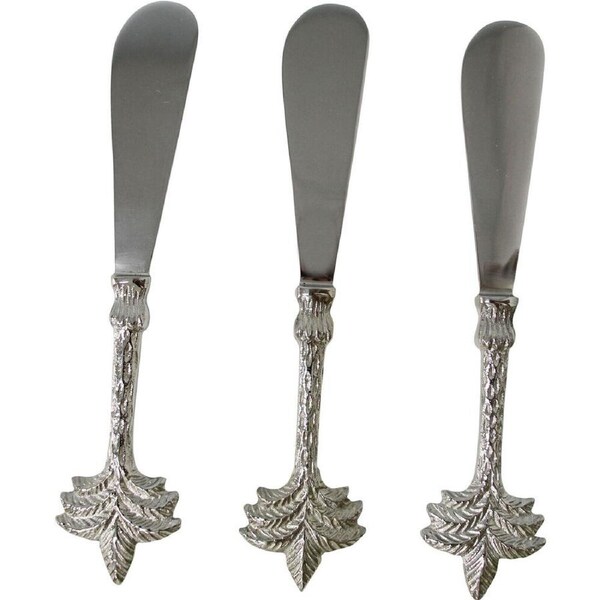 3pc LVD Stainless Steel/Brass Spreader Cutlery Set 15.5cm Silver Palm