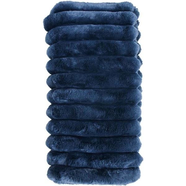 LVD Faux Fur Midnight Puffer Decorative Throw Blanket 130x150cm Black
