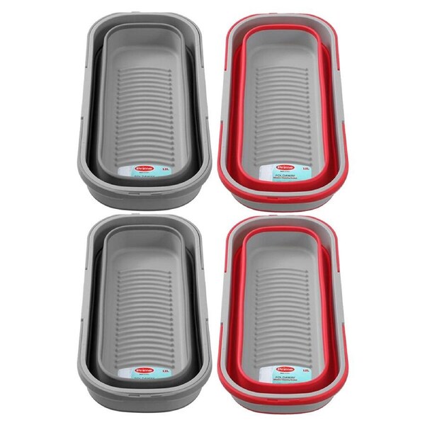 4PK Boxsweden Prime Foldaway Window Cleaning Buckets w/ Handle 12L Assorted