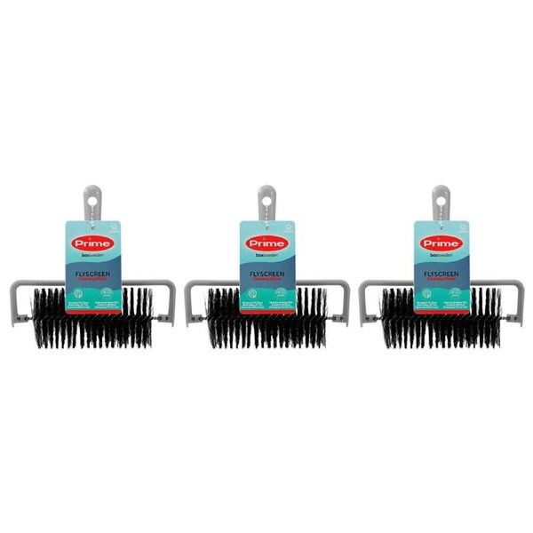 3PK Boxsweden Prime Flyscreen Cleaning Wheel w/ Brush/Comfort Grip Handle Assrtd