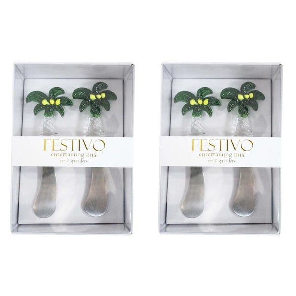 2x 2pc LVD Stainless Steel Glass Spreader Charcuterie Cutlery Set 17cm Palm