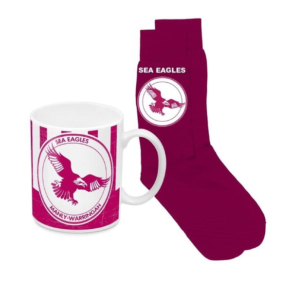 NRL Heritage Coffee Mug & Sock Pack - Manly Sea Eagles - Gift Boxed