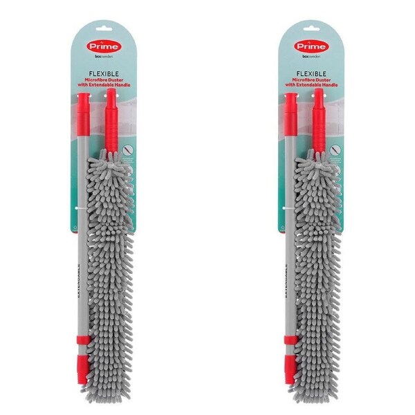 2PK Boxsweden Prime Flexible Microfibre Duster W/ Extendable Handle Asstd