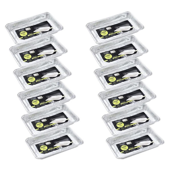 12PK Lemon and Lime Extra Large Aluminium Foil Oven Roasting Tray 2x33x5.5cm