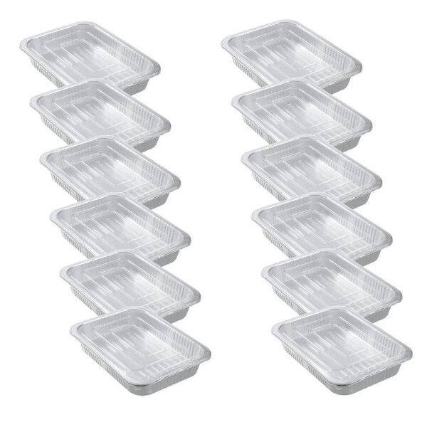 12x 2pc Lemon and Lime Premium Aluminium Foil Container W/ Clear Lids 37x27x6cm