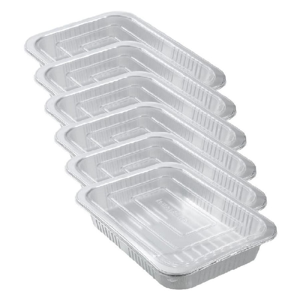 6x 2pc Lemon and Lime Premium Aluminium Foil Container With Clear Lids 37x27x6cm