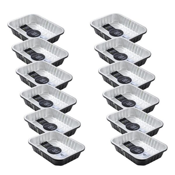 12x 4pc Lemon and Lime Premium Aluminium Two-Tone Foil Container 31x24x6cm