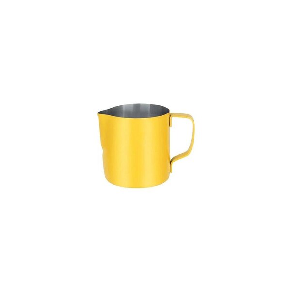 Brew Powder Coated Stainless Steel Milk Frothing Jug 350ml - Yellow
