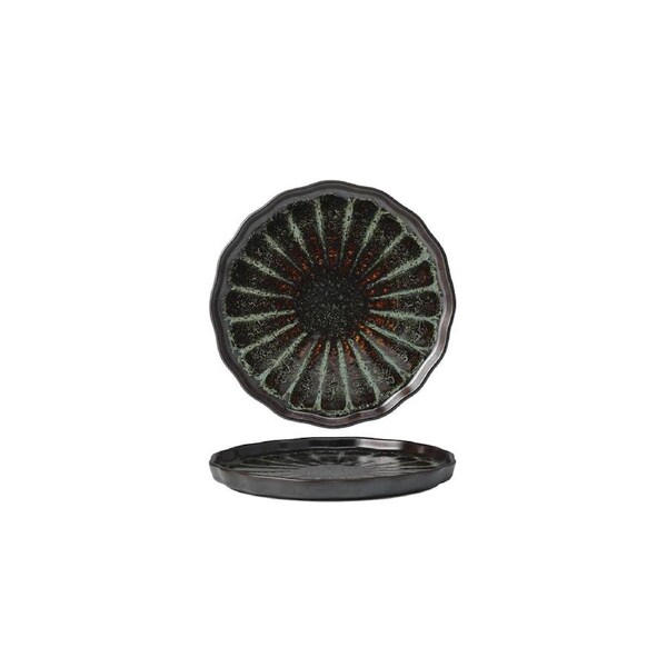Tablekraft Fusion Round Flat Plate - 202x21mm, Patina, Box of 6