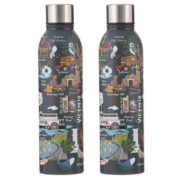 2PK Ashdene Land Down Under Vic Stainless Steel Water Bottle Flask 500ml