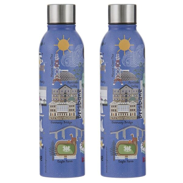 2PK Ashdene Land Down Under Brisbane Stainless Steel Water Bottle Flask 500ml